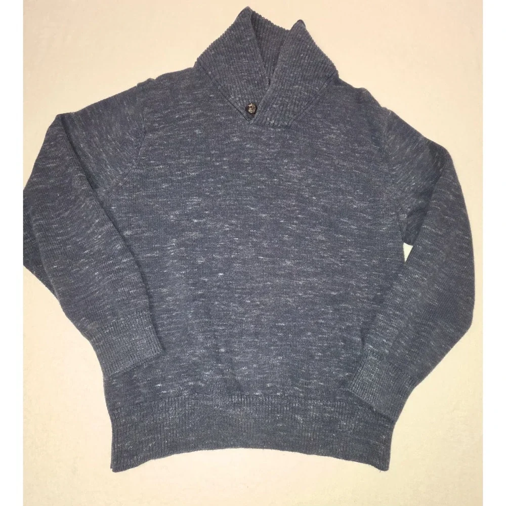 Weatherproof Vintage Sweater Mens Extra Large Navy Blue Chunky Ribbed Old Money